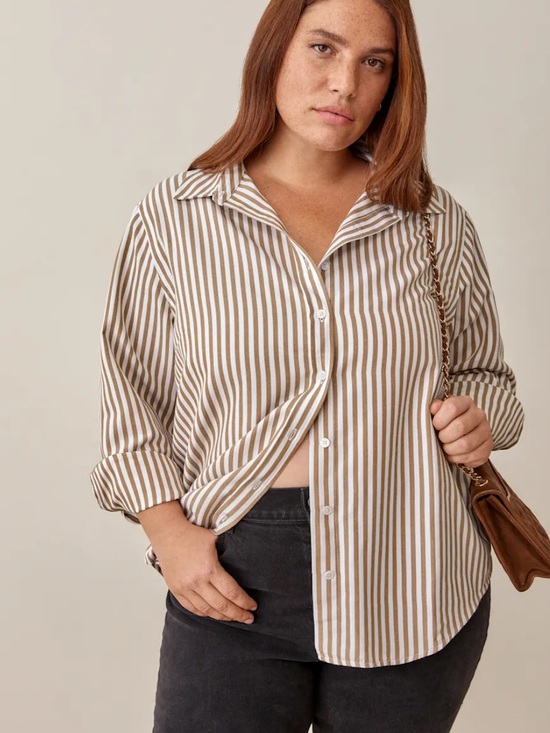 Reformation Tops - Reformation parker relaxed shirt Es striped button up